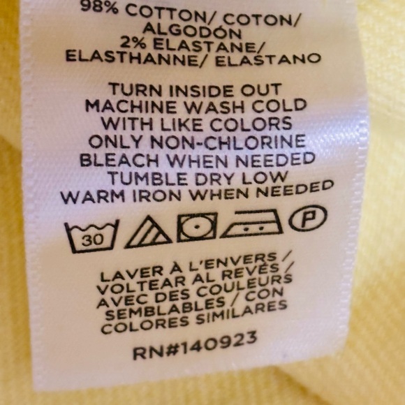 Loft Women's Citrus Yellow High Rise Kick Crop frayed hem Jeans in Size 10 - Picture 5 of 8